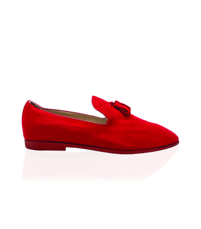 637 Mocassino Camoscio Rosso Tassel