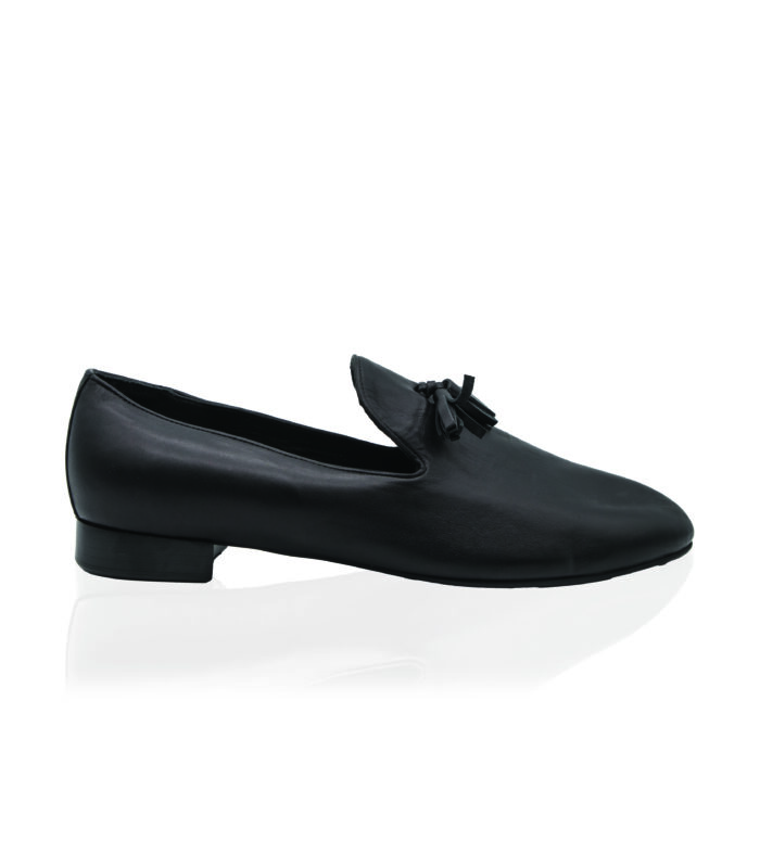 637 Mocassino Pelle Nera Tassel